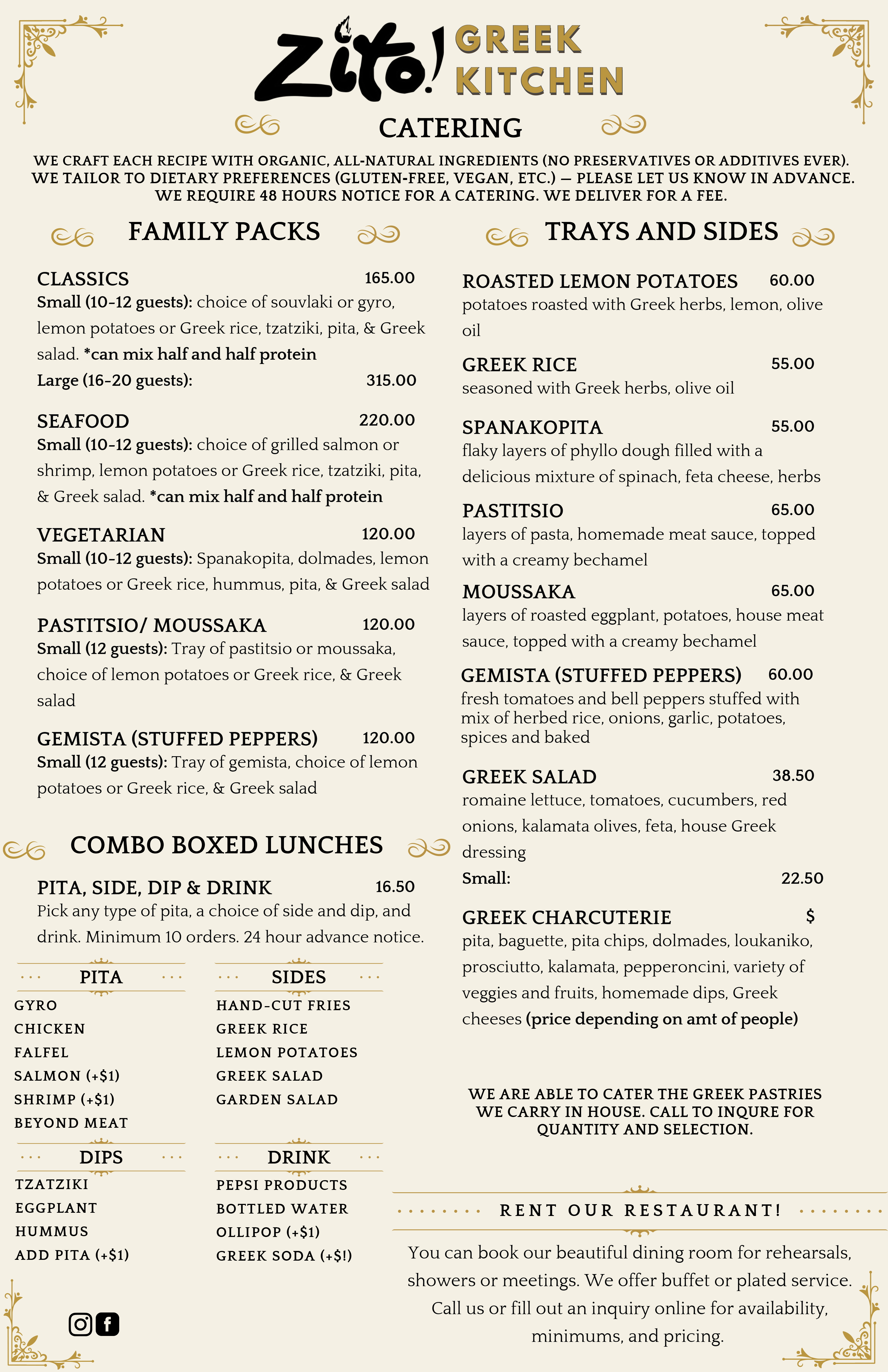 Menu Page 1